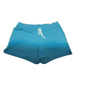 Lane Bryant LIVI Ombre Blue Jersey Drawstring French Terry Shorts Size 30/32 New